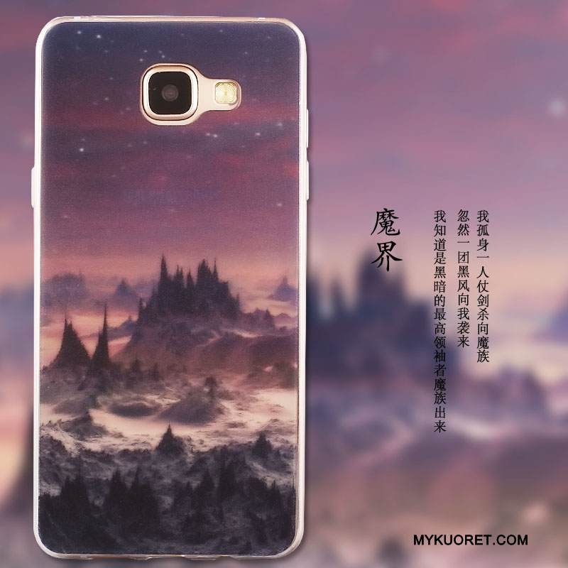 Kuori Samsung Galaxy A7 2016 Laukut Puhelimen Kuoret Punainen, Kotelo Samsung Galaxy A7 2016 Suojaus Ink Maalaus