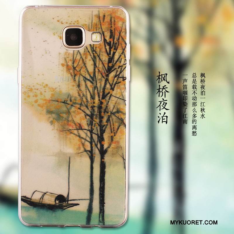 Kuori Samsung Galaxy A7 2016 Laukut Puhelimen Kuoret Punainen, Kotelo Samsung Galaxy A7 2016 Suojaus Ink Maalaus