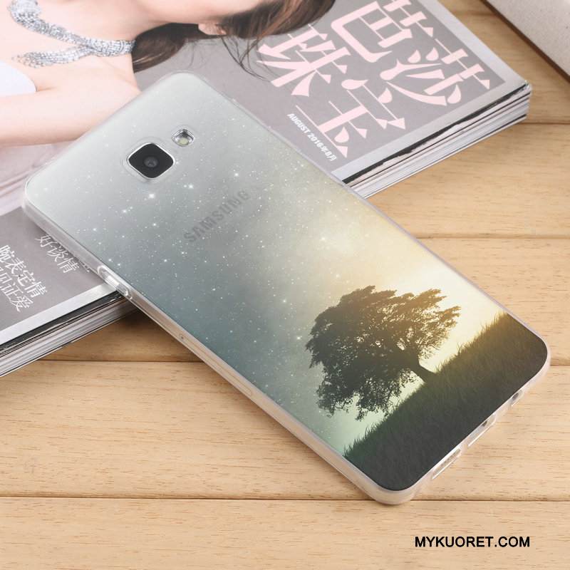 Kuori Samsung Galaxy A7 2016 Laukut Sininen Puhelimen Kuoret, Kotelo Samsung Galaxy A7 2016 Silikoni Pesty Suede