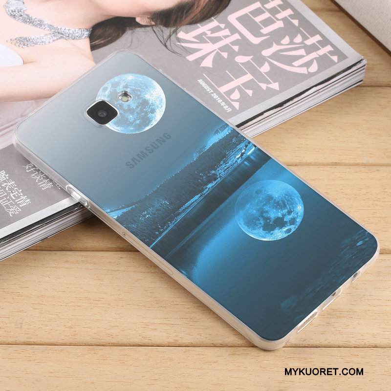 Kuori Samsung Galaxy A7 2016 Laukut Sininen Puhelimen Kuoret, Kotelo Samsung Galaxy A7 2016 Silikoni Pesty Suede