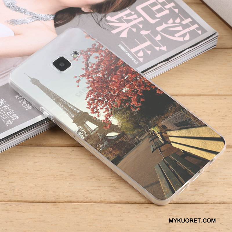 Kuori Samsung Galaxy A7 2016 Laukut Sininen Puhelimen Kuoret, Kotelo Samsung Galaxy A7 2016 Silikoni Pesty Suede