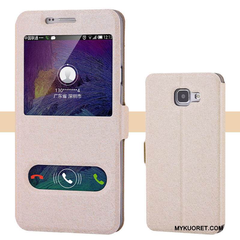 Kuori Samsung Galaxy A7 2016 Nahka Valkoinen Trendi, Kotelo Samsung Galaxy A7 2016 Suojaus Puhelimen Kuoret