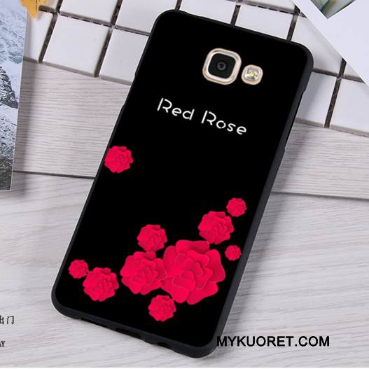 Kuori Samsung Galaxy A7 2016 Pehmeä Neste Ripustettavat Koristeet Trendi, Kotelo Samsung Galaxy A7 2016 Luova Punainen Murtumaton