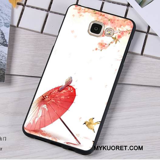 Kuori Samsung Galaxy A7 2016 Pehmeä Neste Ripustettavat Koristeet Trendi, Kotelo Samsung Galaxy A7 2016 Luova Punainen Murtumaton