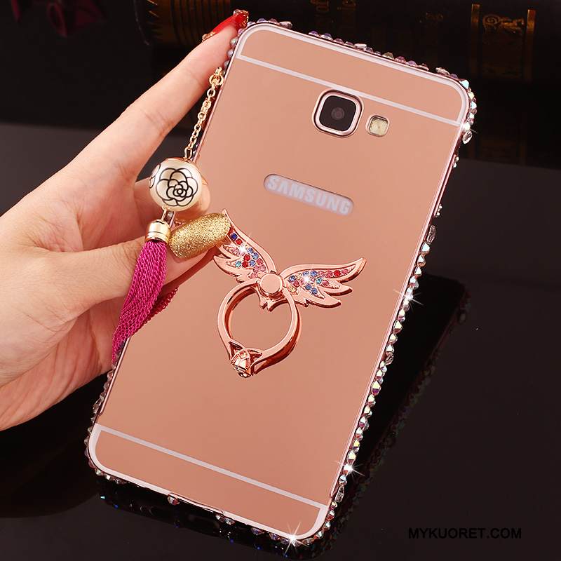 Kuori Samsung Galaxy A7 2016 Rhinestone Inlay Kehys Jauhe, Kotelo Samsung Galaxy A7 2016 Metalli Puhelimen Kuoret Takakansi