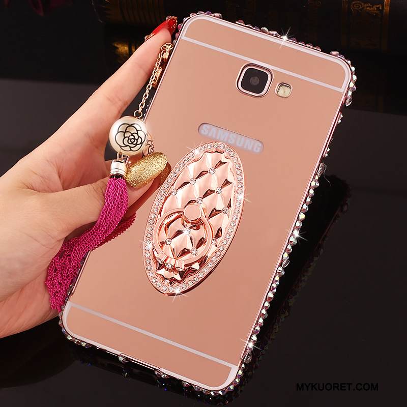 Kuori Samsung Galaxy A7 2016 Rhinestone Inlay Kehys Jauhe, Kotelo Samsung Galaxy A7 2016 Metalli Puhelimen Kuoret Takakansi