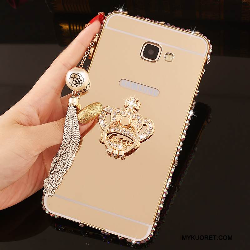 Kuori Samsung Galaxy A7 2016 Rhinestone Inlay Kehys Jauhe, Kotelo Samsung Galaxy A7 2016 Metalli Puhelimen Kuoret Takakansi
