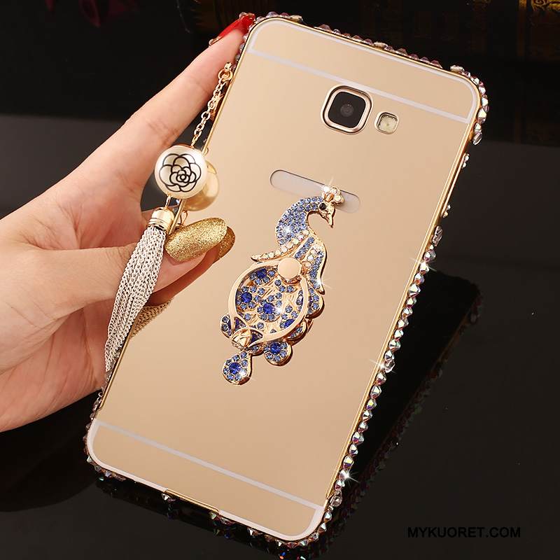 Kuori Samsung Galaxy A7 2016 Rhinestone Inlay Kehys Jauhe, Kotelo Samsung Galaxy A7 2016 Metalli Puhelimen Kuoret Takakansi
