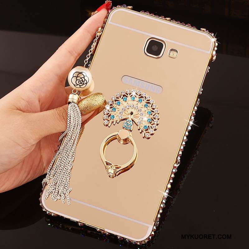 Kuori Samsung Galaxy A7 2016 Rhinestone Inlay Kehys Jauhe, Kotelo Samsung Galaxy A7 2016 Metalli Puhelimen Kuoret Takakansi