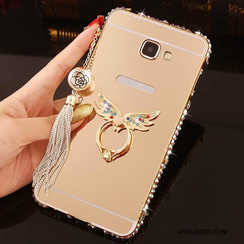 Kuori Samsung Galaxy A7 2016 Rhinestone Inlay Kehys Jauhe, Kotelo Samsung Galaxy A7 2016 Metalli Puhelimen Kuoret Takakansi