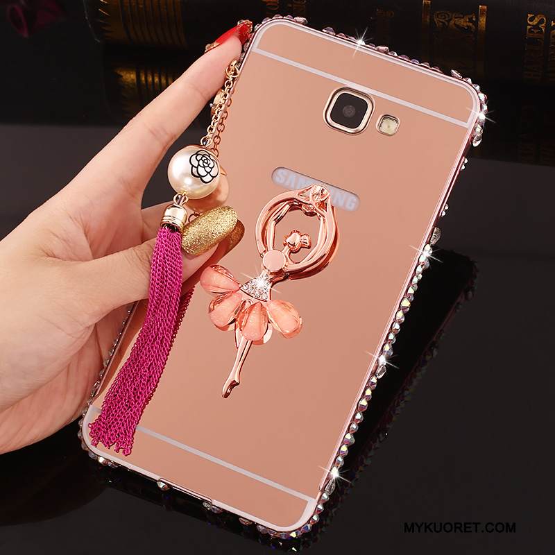 Kuori Samsung Galaxy A7 2016 Rhinestone Inlay Kehys Jauhe, Kotelo Samsung Galaxy A7 2016 Metalli Puhelimen Kuoret Takakansi