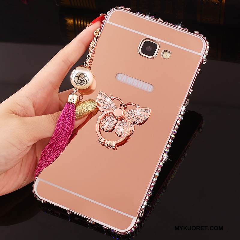 Kuori Samsung Galaxy A7 2016 Rhinestone Inlay Kehys Jauhe, Kotelo Samsung Galaxy A7 2016 Metalli Puhelimen Kuoret Takakansi