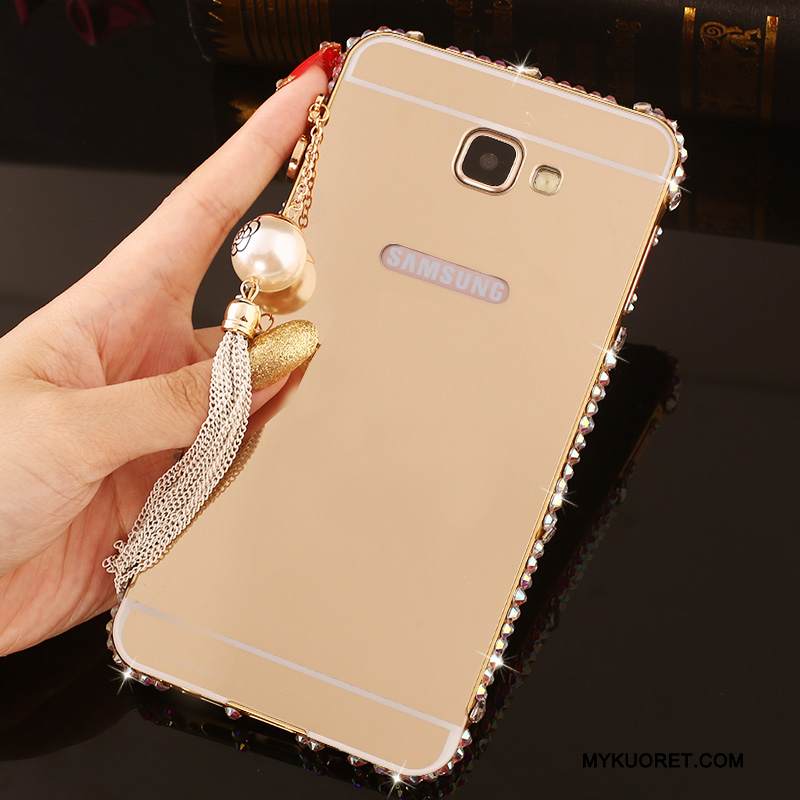 Kuori Samsung Galaxy A7 2016 Rhinestone Inlay Kehys Jauhe, Kotelo Samsung Galaxy A7 2016 Metalli Puhelimen Kuoret Takakansi