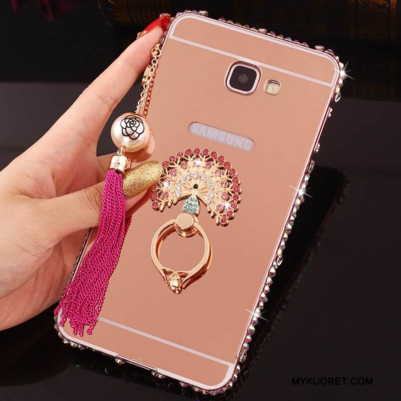 Kuori Samsung Galaxy A7 2016 Rhinestone Inlay Kehys Jauhe, Kotelo Samsung Galaxy A7 2016 Metalli Puhelimen Kuoret Takakansi