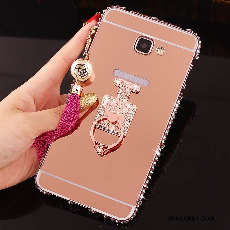 Kuori Samsung Galaxy A7 2016 Rhinestone Inlay Kehys Jauhe, Kotelo Samsung Galaxy A7 2016 Metalli Puhelimen Kuoret Takakansi