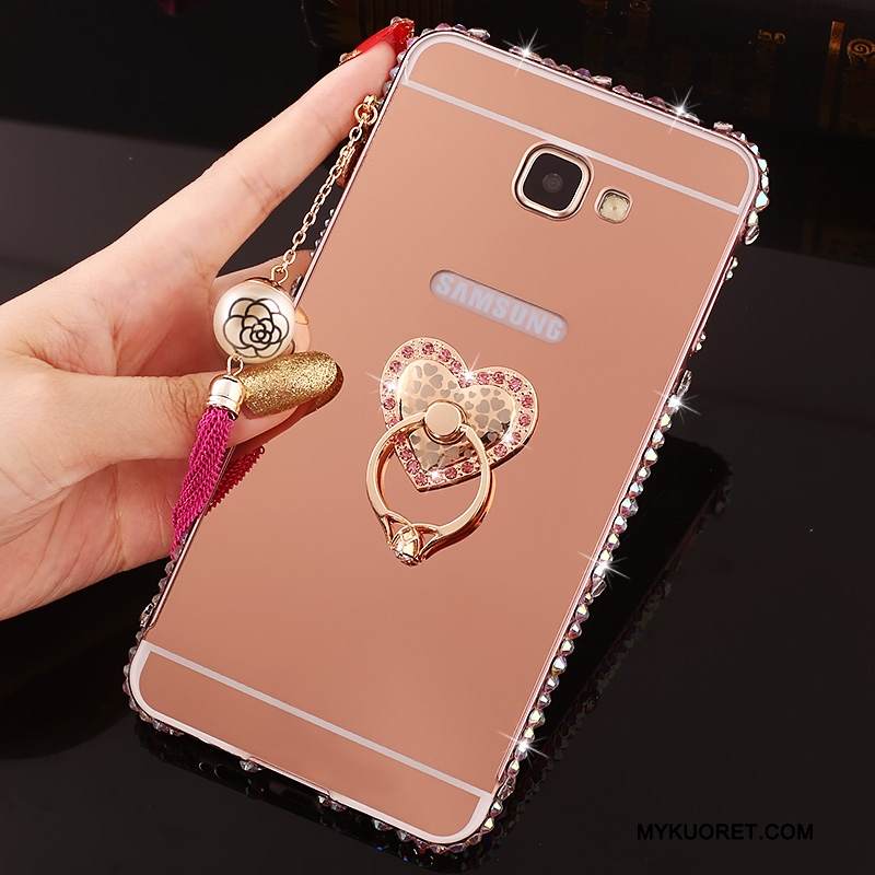 Kuori Samsung Galaxy A7 2016 Rhinestone Inlay Kehys Jauhe, Kotelo Samsung Galaxy A7 2016 Metalli Puhelimen Kuoret Takakansi