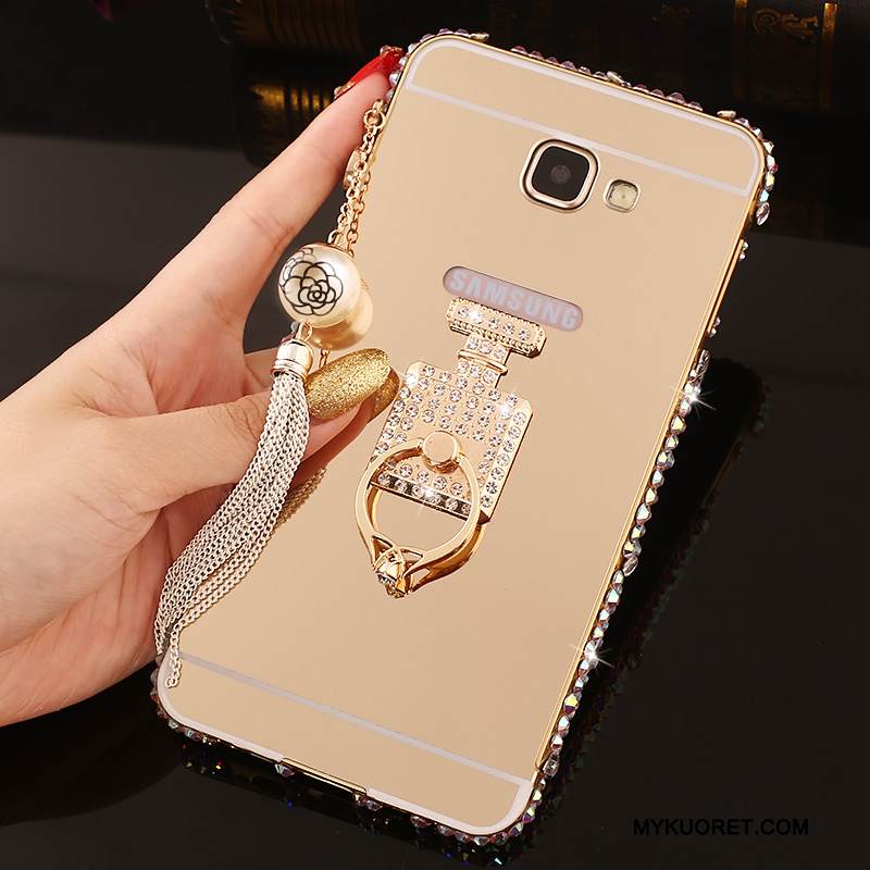 Kuori Samsung Galaxy A7 2016 Rhinestone Inlay Kehys Jauhe, Kotelo Samsung Galaxy A7 2016 Metalli Puhelimen Kuoret Takakansi