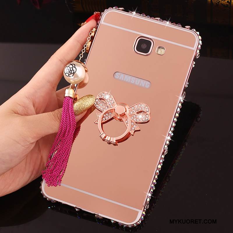 Kuori Samsung Galaxy A7 2016 Rhinestone Inlay Kehys Jauhe, Kotelo Samsung Galaxy A7 2016 Metalli Puhelimen Kuoret Takakansi
