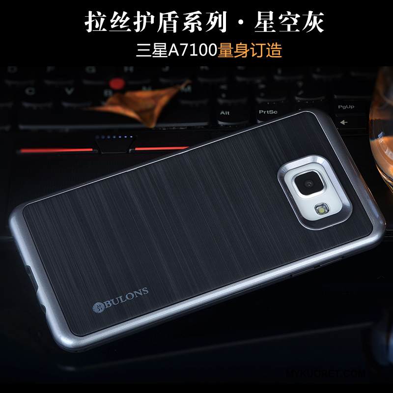 Kuori Samsung Galaxy A7 2016 Silikoni Murtumaton Puhelimen Kuoret, Kotelo Samsung Galaxy A7 2016 Suojaus Musta Uusi