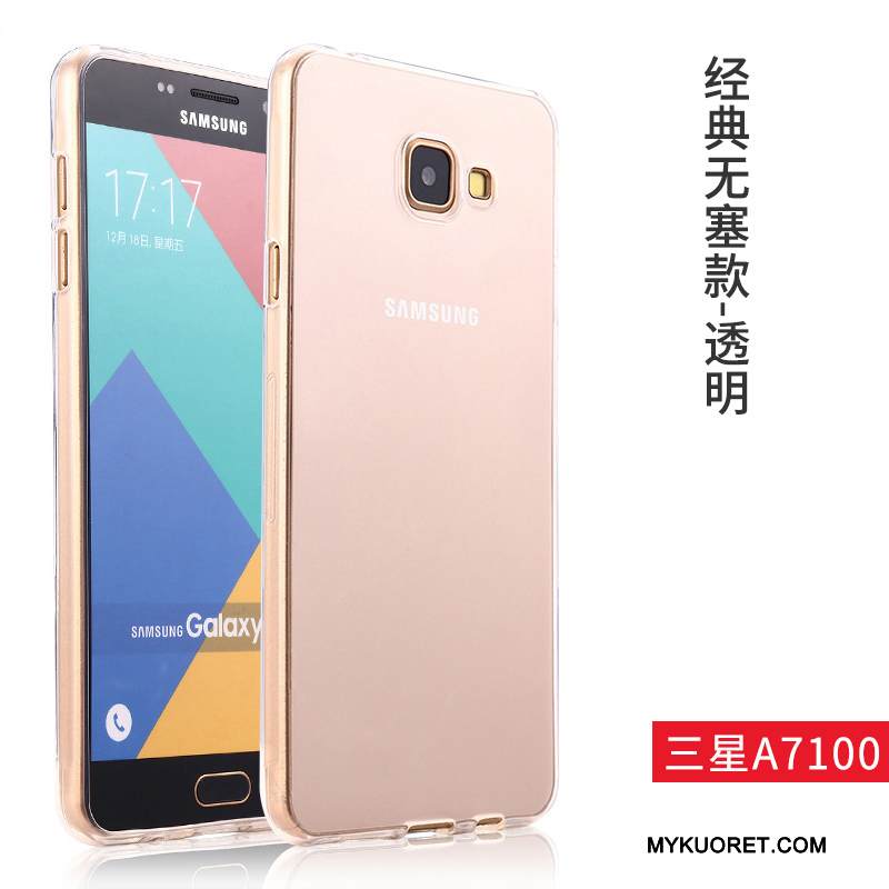 Kuori Samsung Galaxy A7 2016 Suojaus Jauhe Puhelimen Kuoret, Kotelo Samsung Galaxy A7 2016 Pehmeä Neste Trendi Läpinäkyvä