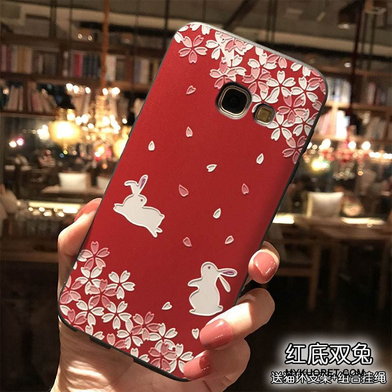 Kuori Samsung Galaxy A7 2017 Laukut Puhelimen Kuoret Persoonallisuus, Kotelo Samsung Galaxy A7 2017 Silikoni Punainen Trendi