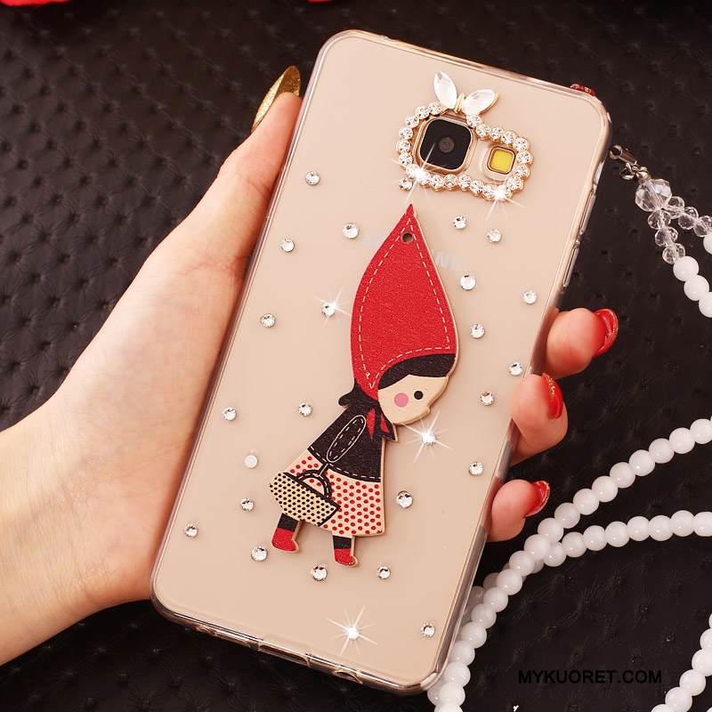 Kuori Samsung Galaxy A7 2017 Pehmeä Neste Kulta Ripustettavat Koristeet, Kotelo Samsung Galaxy A7 2017 Strassi Puhelimen Kuoret