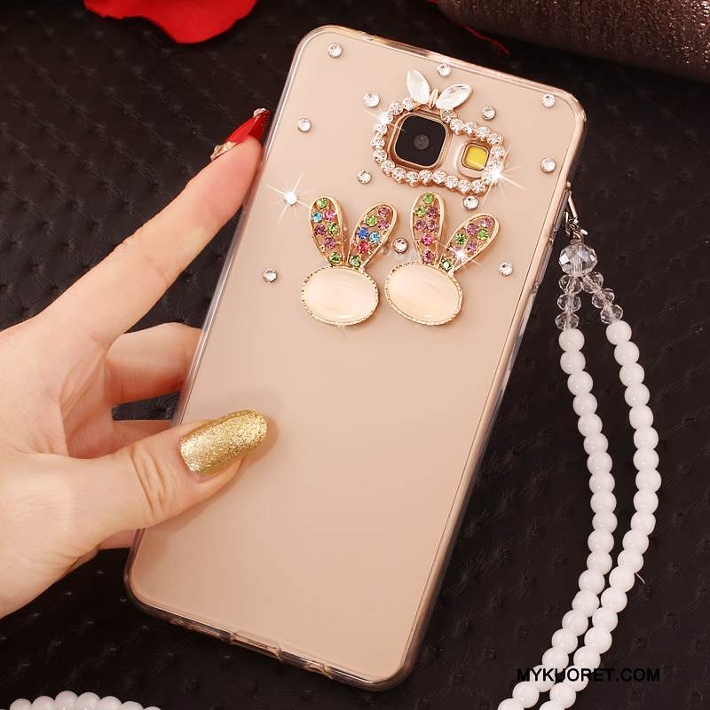 Kuori Samsung Galaxy A7 2017 Pehmeä Neste Kulta Ripustettavat Koristeet, Kotelo Samsung Galaxy A7 2017 Strassi Puhelimen Kuoret