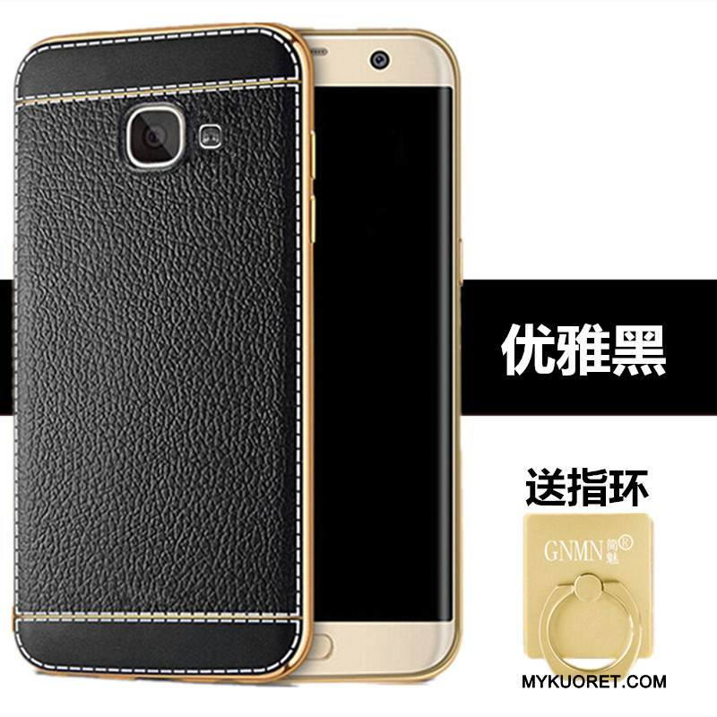 Kuori Samsung Galaxy A7 2017 Silikoni Puhelimen Kuoret Keltainen, Kotelo Samsung Galaxy A7 2017 Nahka Kukkakuvio