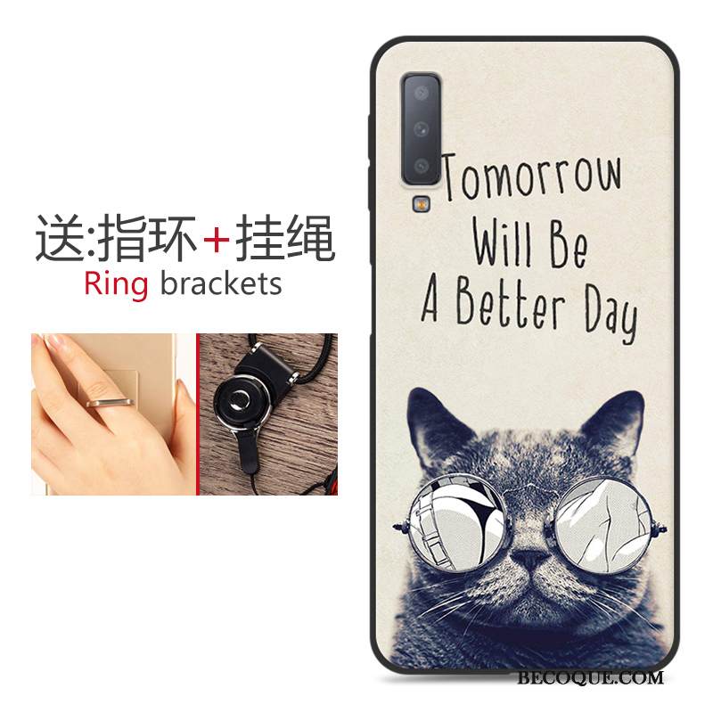 Kuori Samsung Galaxy A7 2018 Laukut Murtumaton Pesty Suede, Kotelo Samsung Galaxy A7 2018 Sarjakuva Jauhe Puhelimen Kuoret