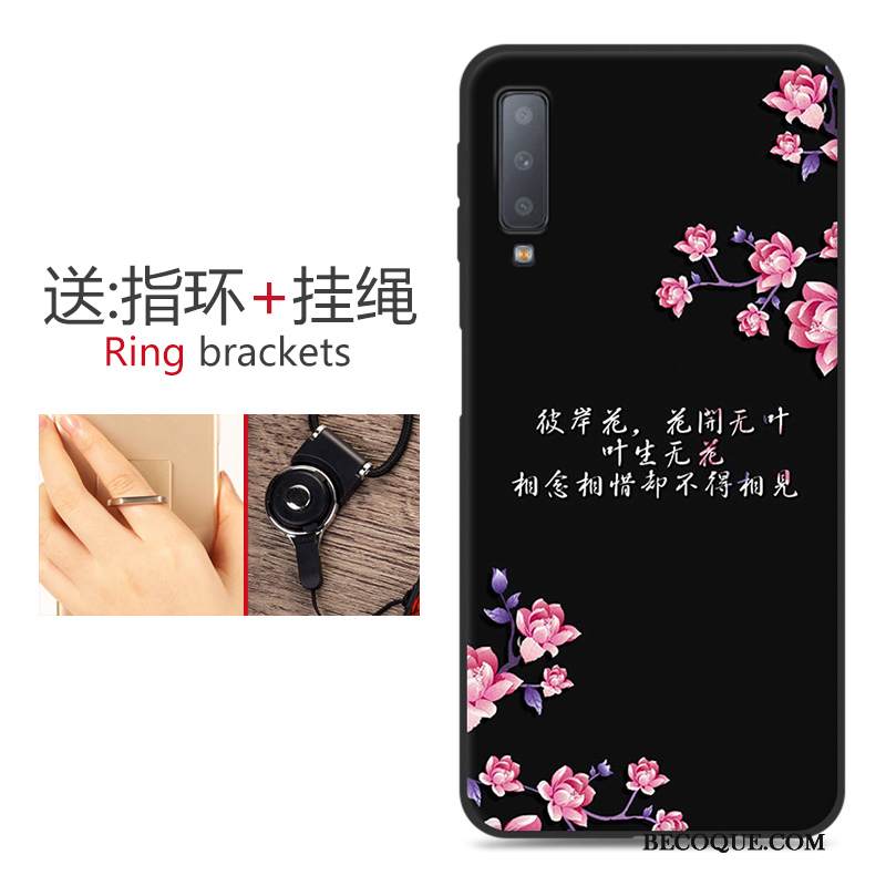 Kuori Samsung Galaxy A7 2018 Laukut Murtumaton Pesty Suede, Kotelo Samsung Galaxy A7 2018 Sarjakuva Jauhe Puhelimen Kuoret