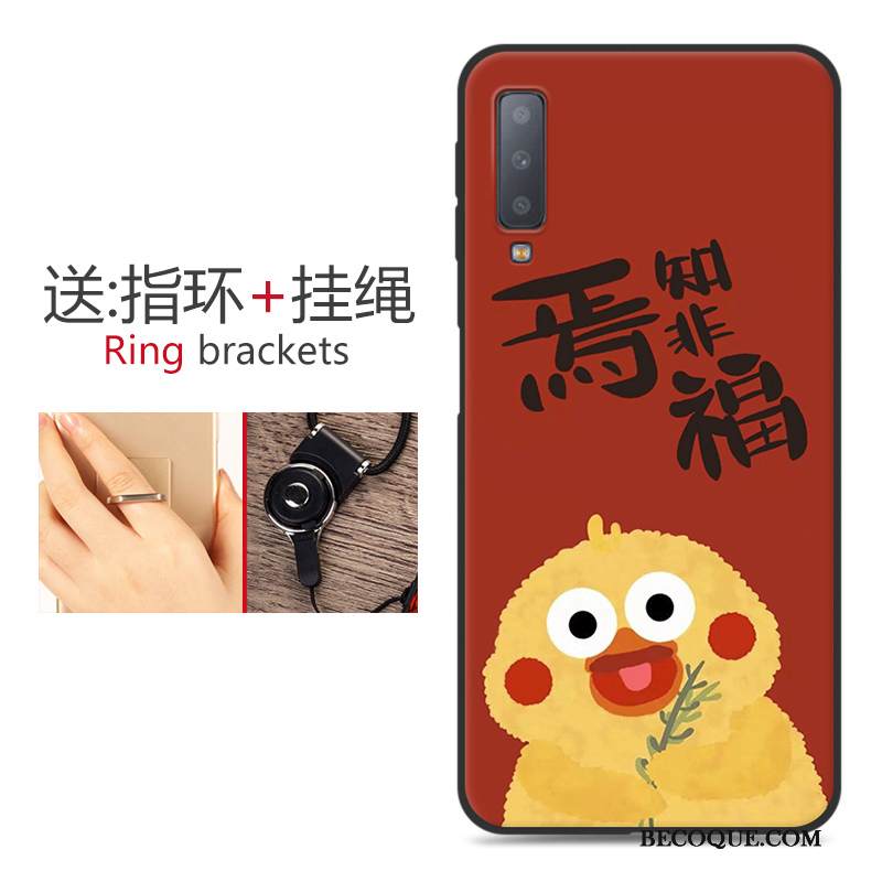 Kuori Samsung Galaxy A7 2018 Laukut Murtumaton Pesty Suede, Kotelo Samsung Galaxy A7 2018 Sarjakuva Jauhe Puhelimen Kuoret