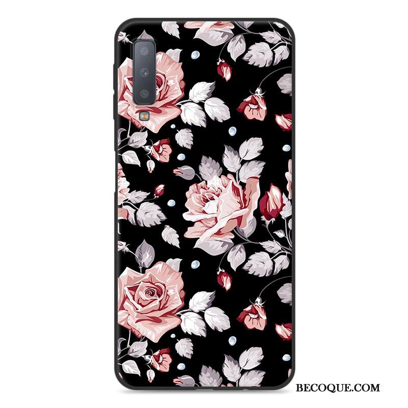 Kuori Samsung Galaxy A7 2018 Laukut Murtumaton Puhelimen Kuoret, Kotelo Samsung Galaxy A7 2018 Suojaus Musta