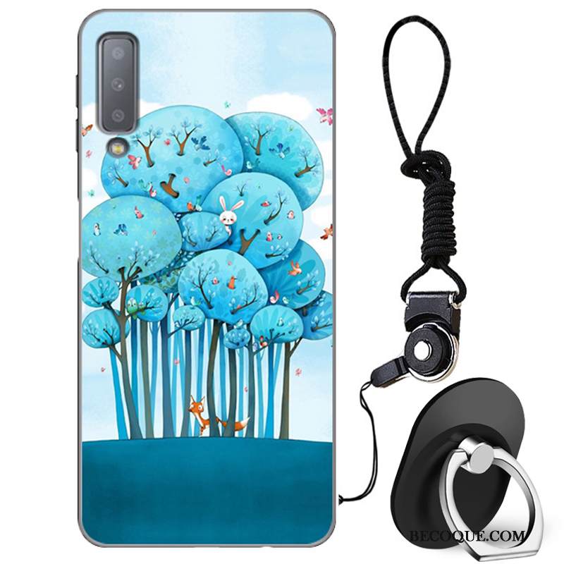 Kuori Samsung Galaxy A7 2018 Laukut Persoonallisuus Murtumaton, Kotelo Samsung Galaxy A7 2018 Pehmeä Neste Sininen Puhelimen Kuoret