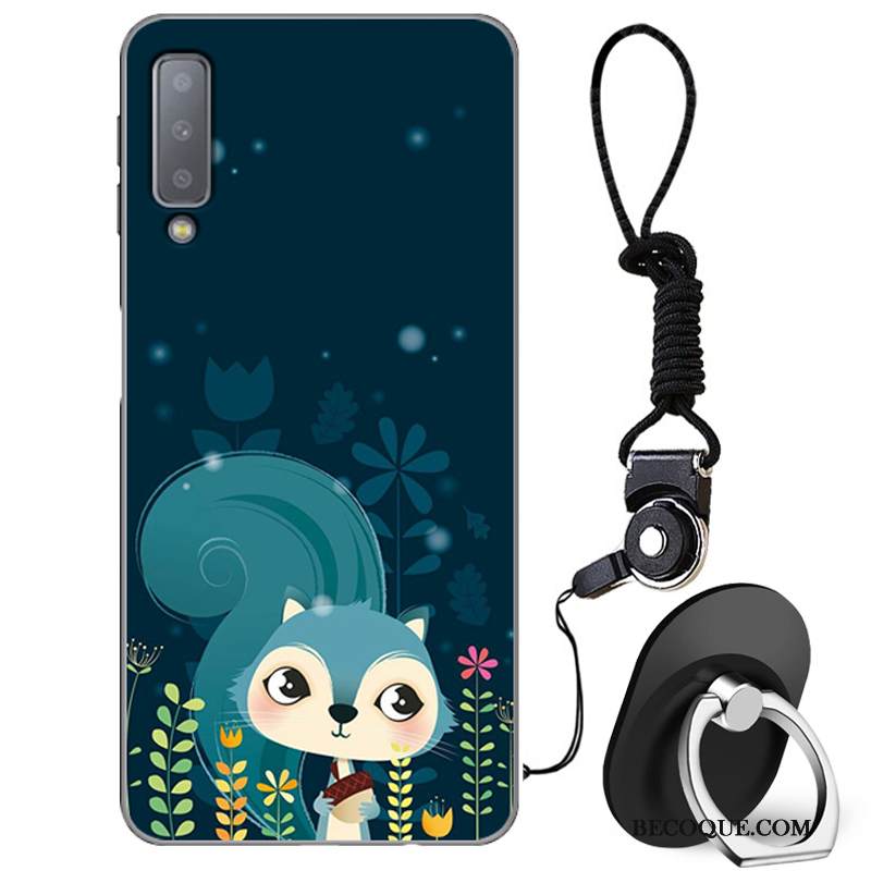 Kuori Samsung Galaxy A7 2018 Laukut Persoonallisuus Murtumaton, Kotelo Samsung Galaxy A7 2018 Pehmeä Neste Sininen Puhelimen Kuoret