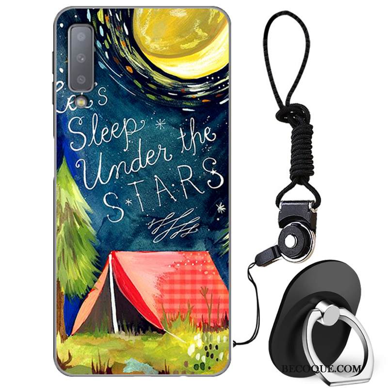 Kuori Samsung Galaxy A7 2018 Laukut Persoonallisuus Murtumaton, Kotelo Samsung Galaxy A7 2018 Pehmeä Neste Sininen Puhelimen Kuoret