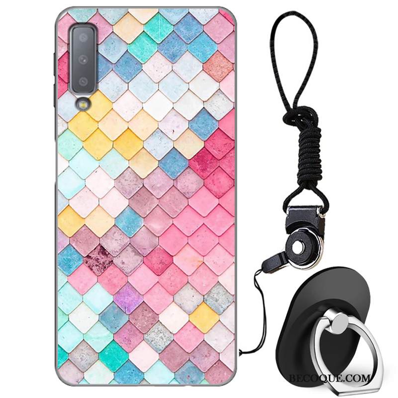 Kuori Samsung Galaxy A7 2018 Laukut Persoonallisuus Murtumaton, Kotelo Samsung Galaxy A7 2018 Pehmeä Neste Sininen Puhelimen Kuoret