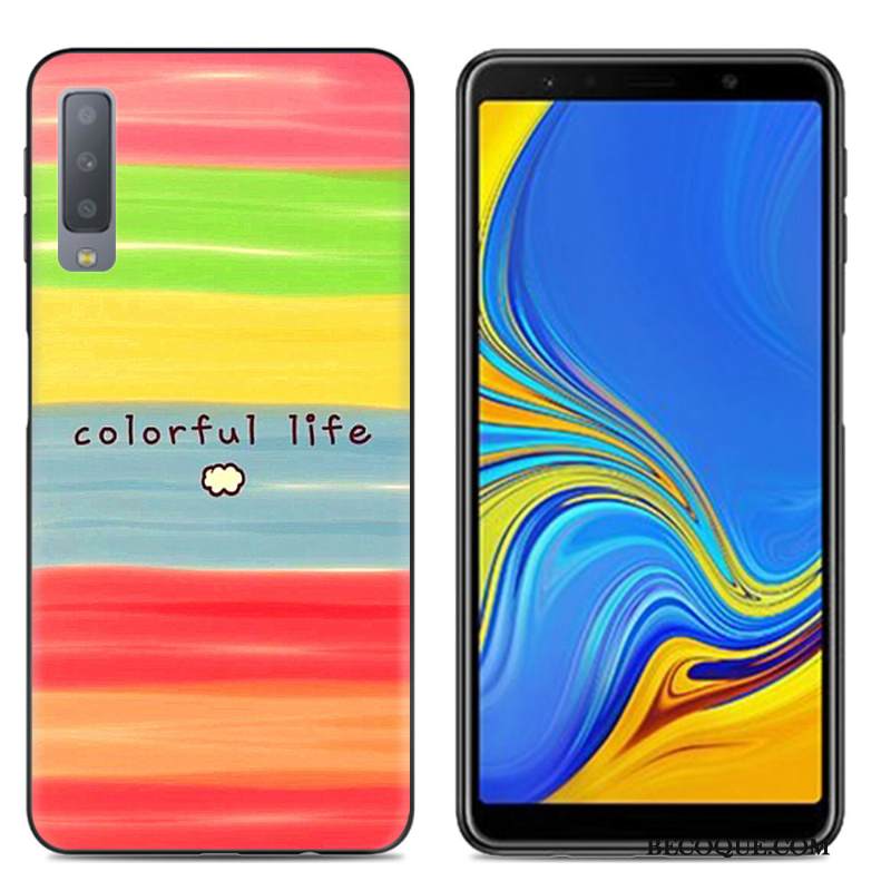 Kuori Samsung Galaxy A7 2018 Laukut Puhelimen Kuoret Yksinkertainen, Kotelo Samsung Galaxy A7 2018 Luova Suuntaus Jauhe