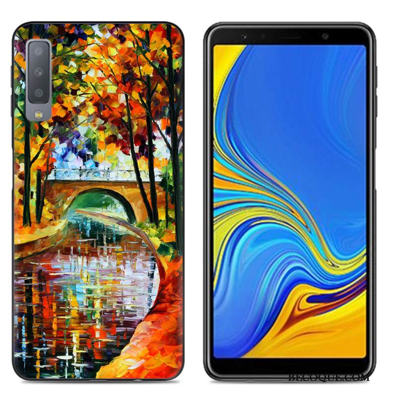Kuori Samsung Galaxy A7 2018 Laukut Puhelimen Kuoret Yksinkertainen, Kotelo Samsung Galaxy A7 2018 Luova Suuntaus Jauhe