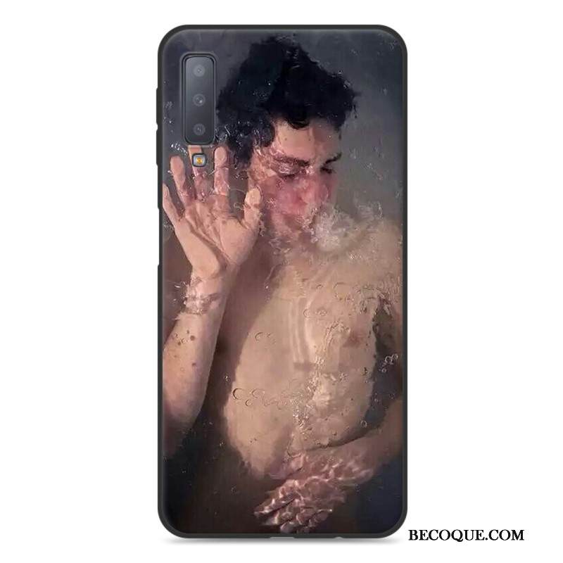 Kuori Samsung Galaxy A7 2018 Luova Murtumaton Puhelimen Kuoret, Kotelo Samsung Galaxy A7 2018 Laukut Harmaa Rakastunut