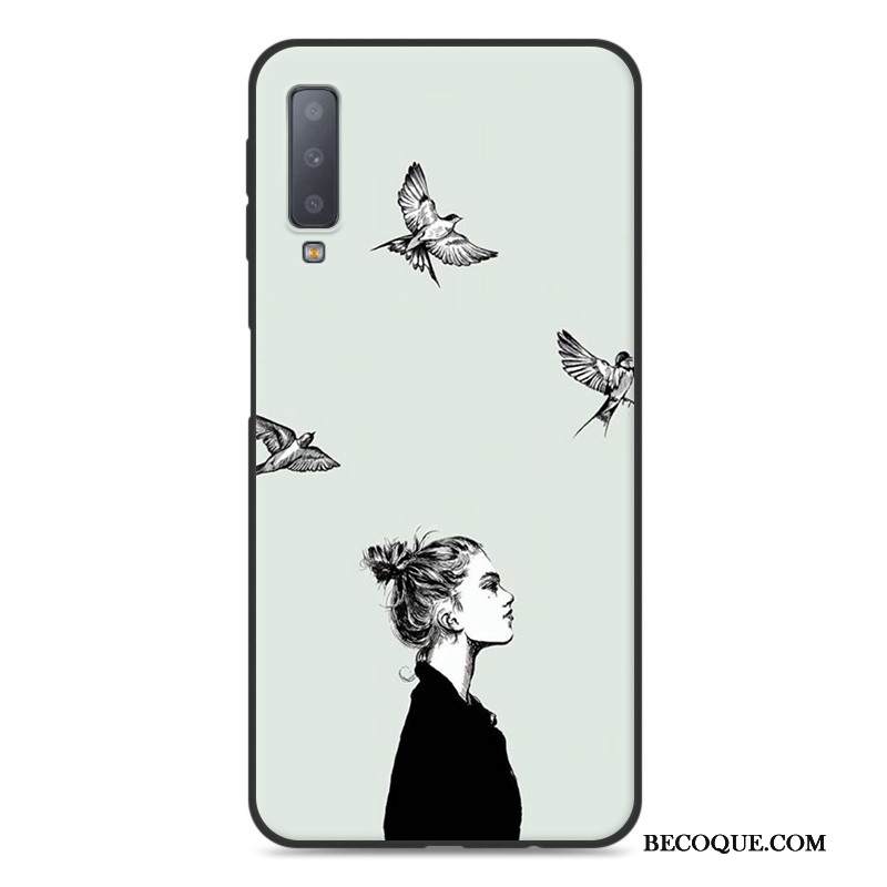 Kuori Samsung Galaxy A7 2018 Luova Murtumaton Puhelimen Kuoret, Kotelo Samsung Galaxy A7 2018 Laukut Harmaa Rakastunut