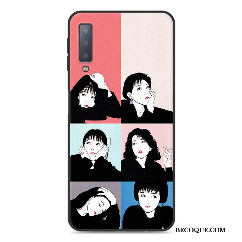 Kuori Samsung Galaxy A7 2018 Luova Murtumaton Puhelimen Kuoret, Kotelo Samsung Galaxy A7 2018 Laukut Harmaa Rakastunut