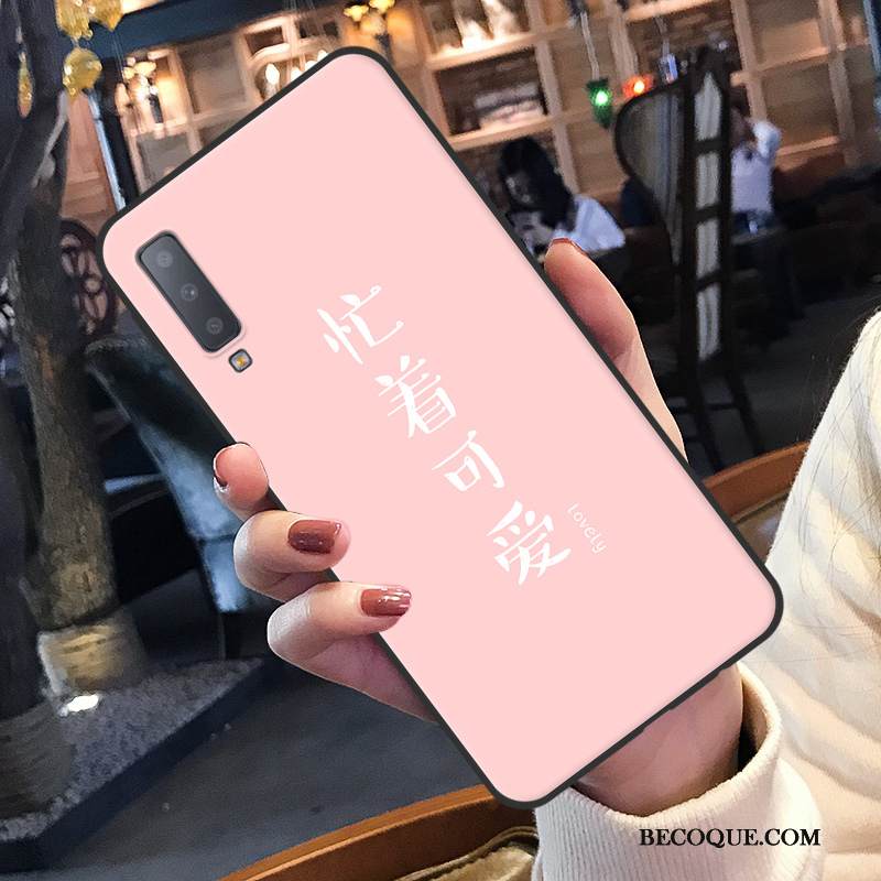 Kuori Samsung Galaxy A7 2018 Silikoni Persoonallisuus Murtumaton, Kotelo Samsung Galaxy A7 2018 Sarjakuva Rakastunut Punainen