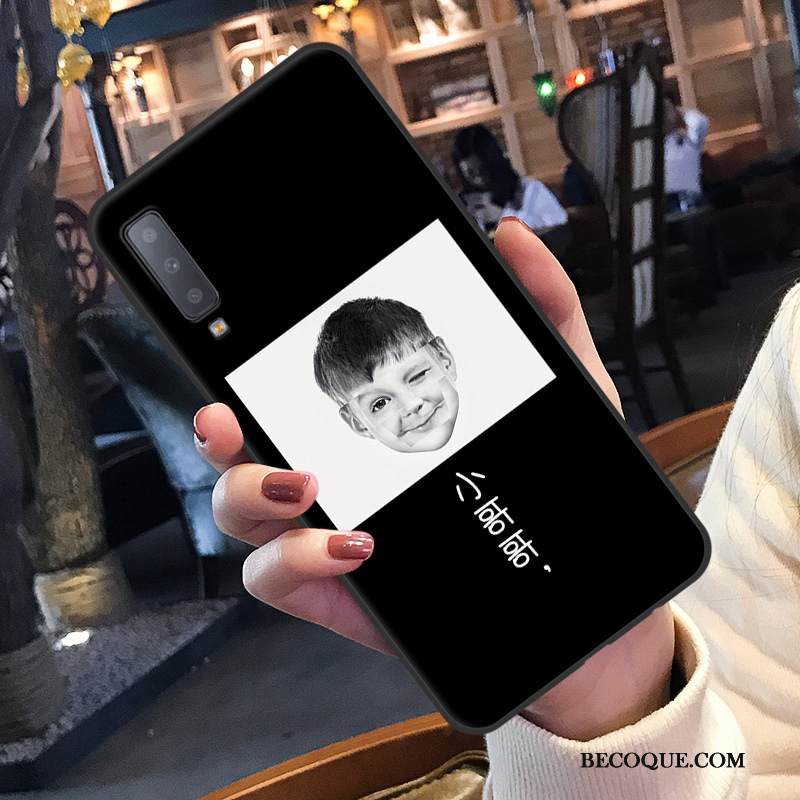 Kuori Samsung Galaxy A7 2018 Silikoni Persoonallisuus Murtumaton, Kotelo Samsung Galaxy A7 2018 Sarjakuva Rakastunut Punainen