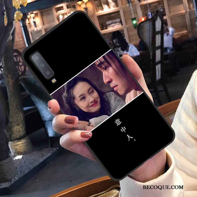 Kuori Samsung Galaxy A7 2018 Silikoni Persoonallisuus Murtumaton, Kotelo Samsung Galaxy A7 2018 Sarjakuva Rakastunut Punainen