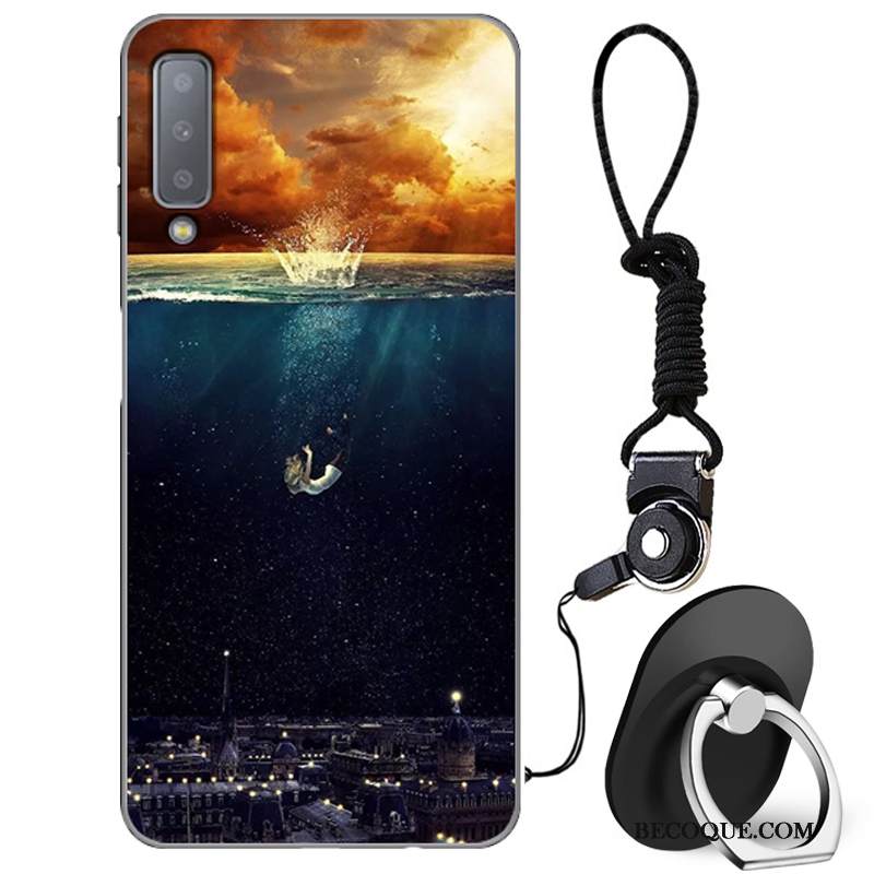 Kuori Samsung Galaxy A7 2018 Suojaus Murtumaton Persoonallisuus, Kotelo Samsung Galaxy A7 2018 Laukut Puhelimen Kuoret Punainen