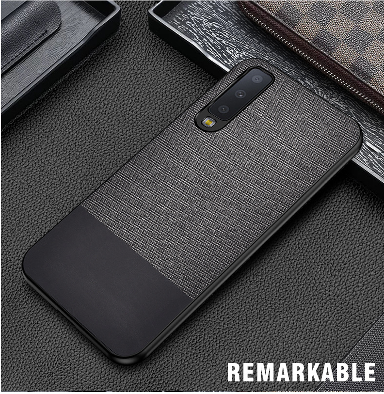 Kuori Samsung Galaxy A70 Nahka Liitos Sininen, Kotelo Samsung Galaxy A70 Suojaus Puhelimen Kuoret Kukkakuvio