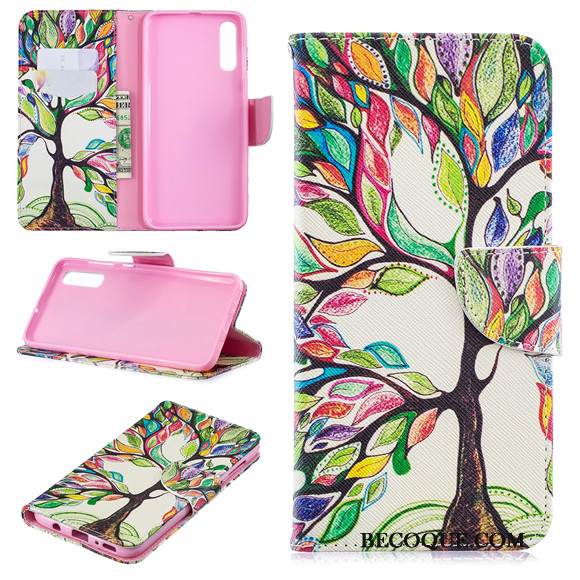 Kuori Samsung Galaxy A70 Nahka Puhelimen Kuoret Murtumaton, Kotelo Samsung Galaxy A70 Suojaus Vihreä