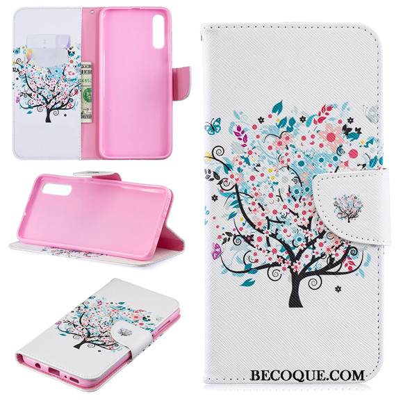 Kuori Samsung Galaxy A70 Nahka Puhelimen Kuoret Murtumaton, Kotelo Samsung Galaxy A70 Suojaus Vihreä