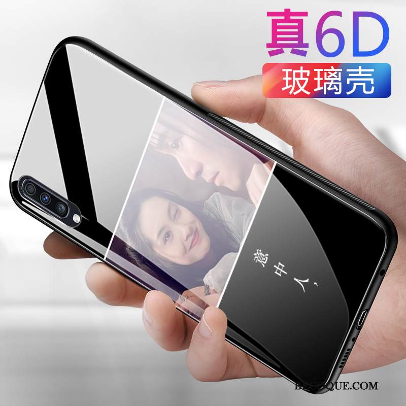 Kuori Samsung Galaxy A70 Pehmeä Neste Karkaisu Persoonallisuus, Kotelo Samsung Galaxy A70 Luova Net Red Punainen