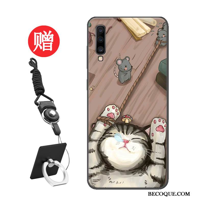 Kuori Samsung Galaxy A70 Pehmeä Neste Sininen Kalvo, Kotelo Samsung Galaxy A70 Suojaus Rakastunut Malli